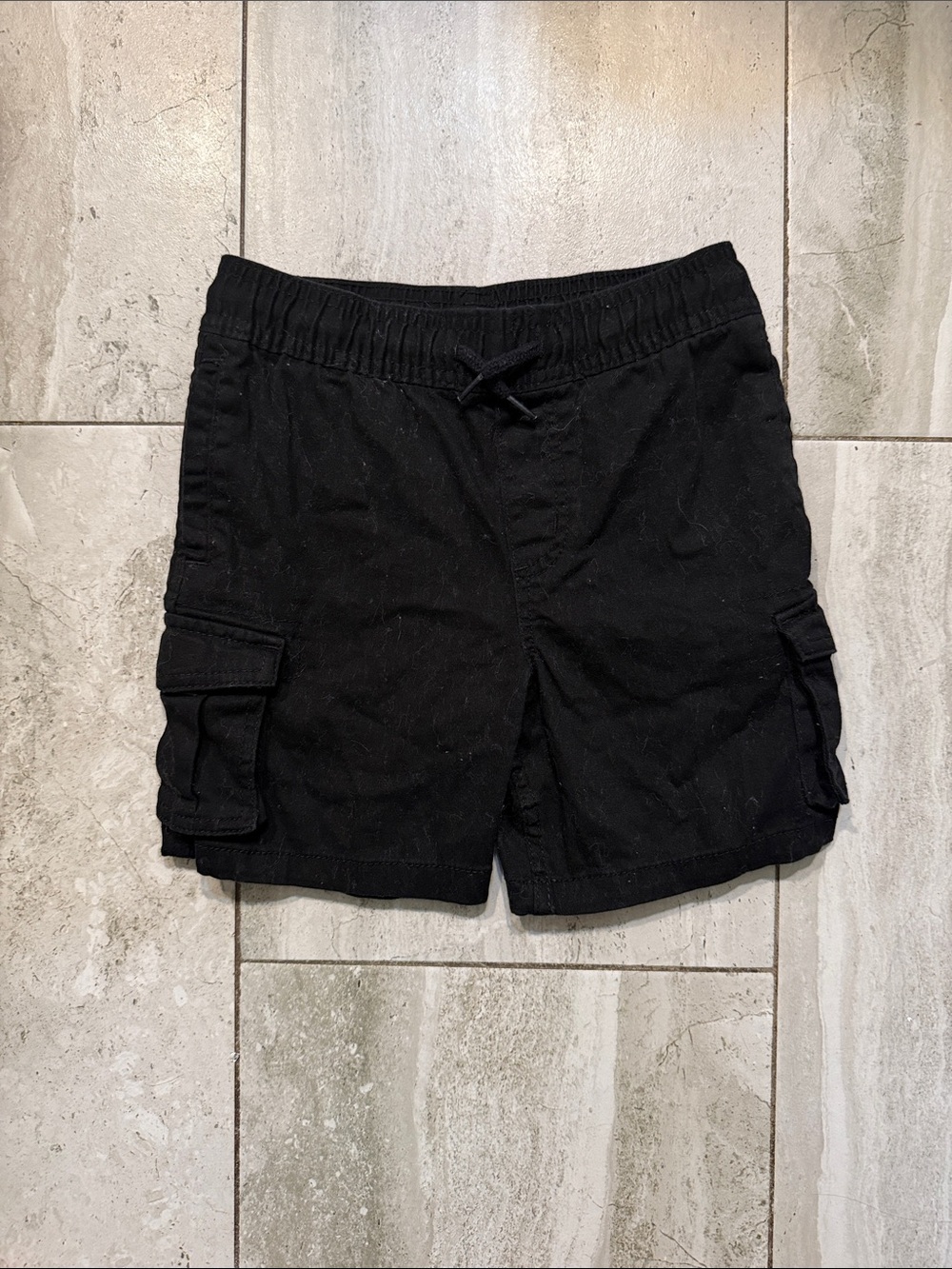 wonder nation Black Cargo Shorts with Elastic Waist